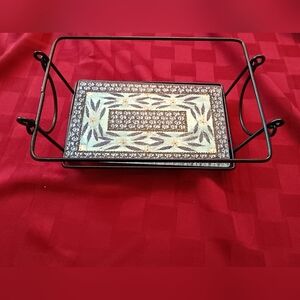 Temptations by Tara Old World Blue Loaf Pan Rack & Trivet No Loaf Pan